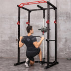 Rovix 1000LBS Multi-Functional Barbell Rack Squat Power Cage With Weight Bench (SAK35822)