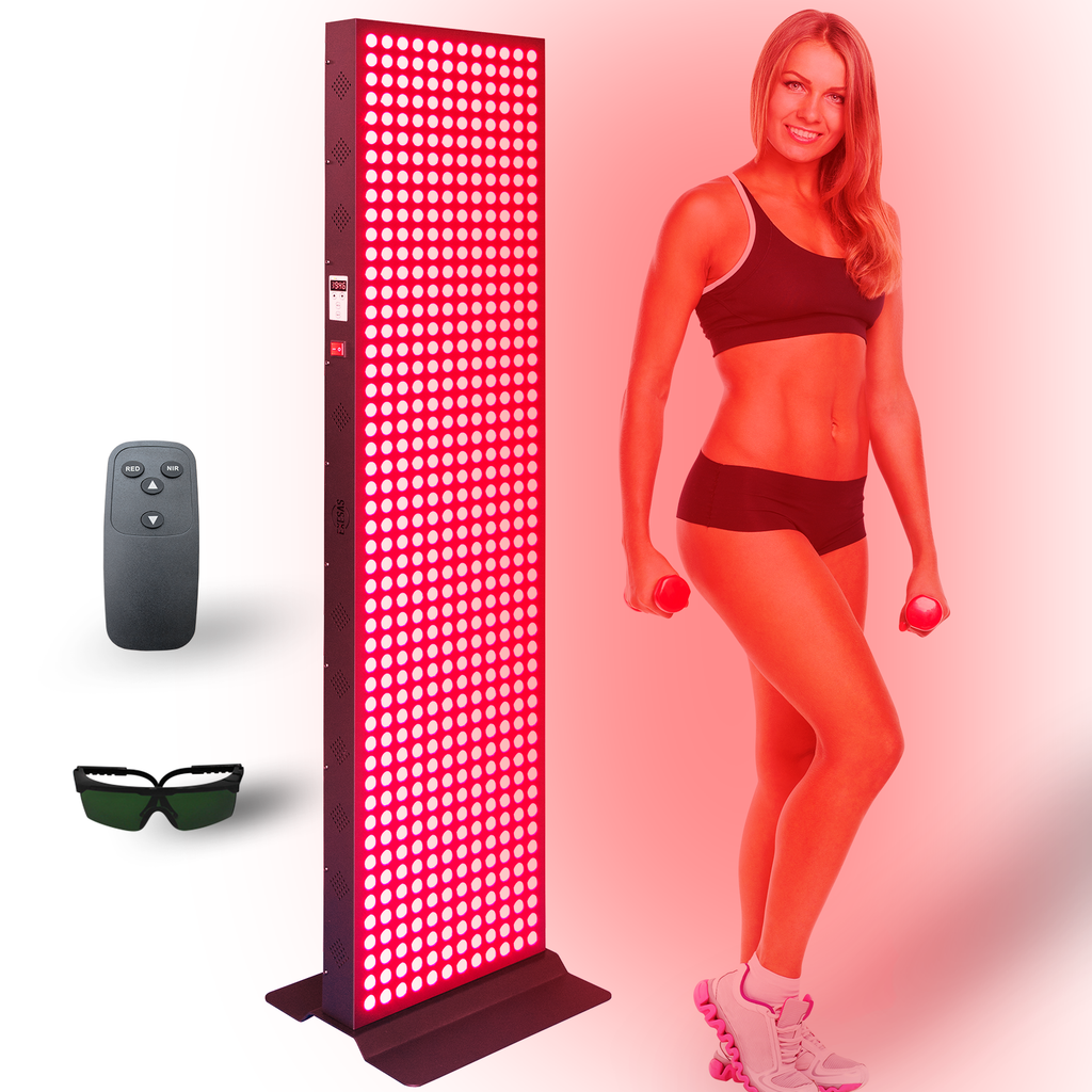 EXESAS  600 LED, 3000W Dual-Chip, Red Light Therapy Device for Full Body, 4-Wavelengths Infrared LED Panel for Skin, Weight, Pain, Wellness