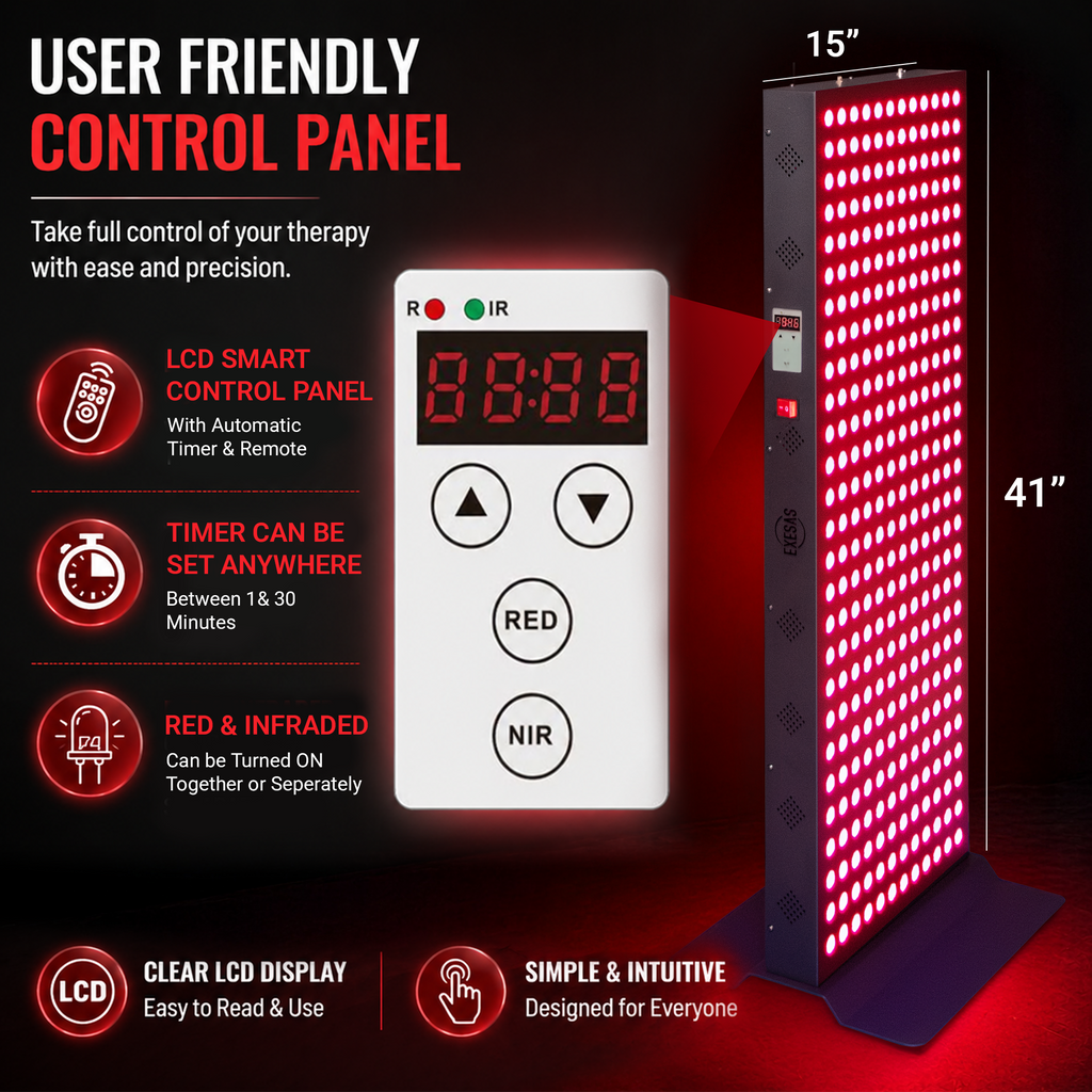 EXESAS 324 LED, 1620W Dual-Chip, Red Light Therapy Device for Full Body, 4-Wavelengths Infrared LED Panel for Skin, Weight, Pain, Wellness