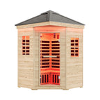 Thermora Monaco 4-Person Low EMF Spruce Wood Outdoor Infrared Sauna With Bluetooth Speakers And LED Lights (SAK16270)
