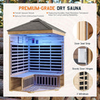 Thermora Monaco 4-Person Low EMF Spruce Wood Outdoor Infrared Sauna With Bluetooth Speakers And LED Lights (SAK16270)