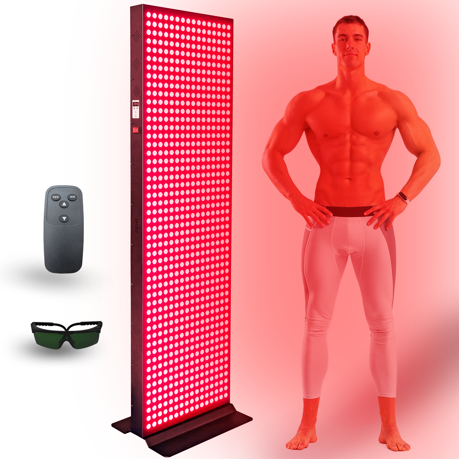 EXESAS   800 LED, 4000W Dual-Chip, Red Light Therapy Device for Full Body, 4-Wavelengths Infrared LED Panel for Skin, Weight, Pain, Wellness