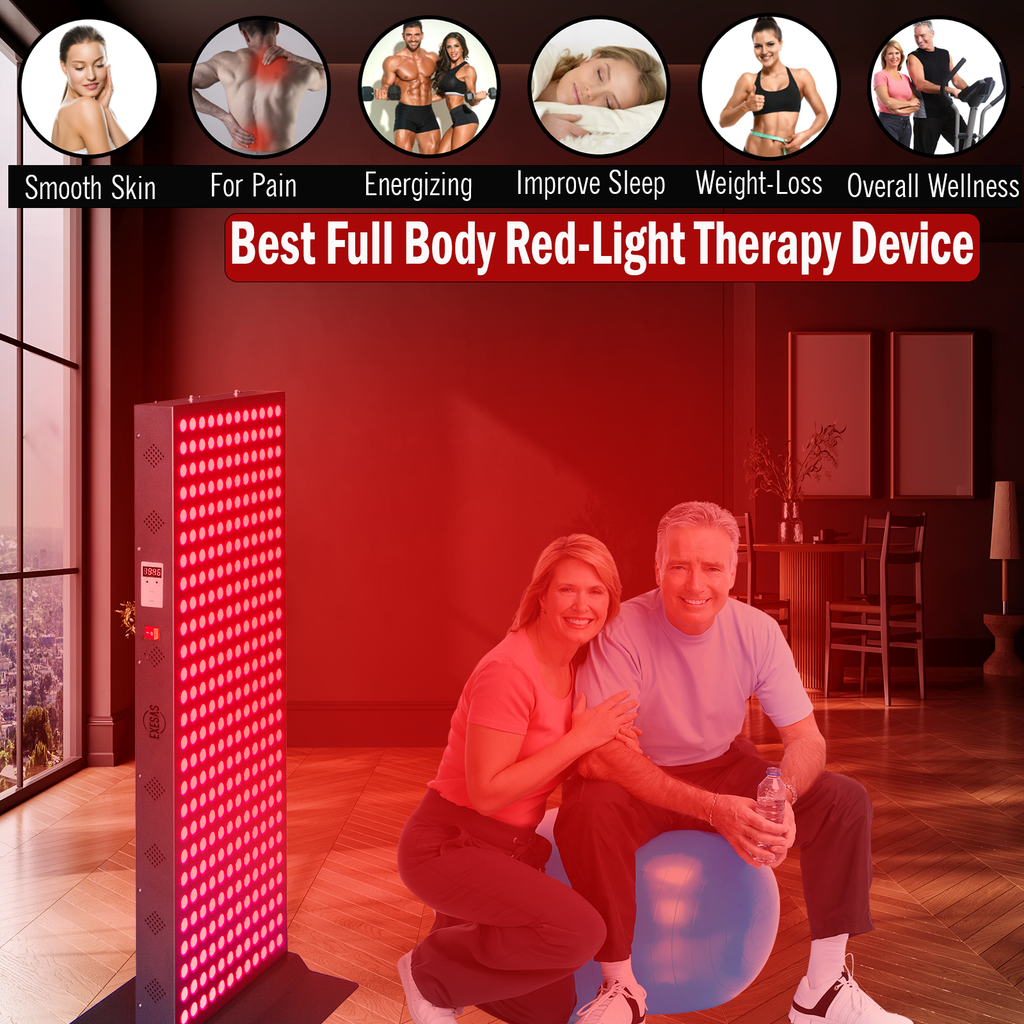 EXESAS 324 LED, 1620W Dual-Chip, Red Light Therapy Device for Full Body, 4-Wavelengths Infrared LED Panel for Skin, Weight, Pain, Wellness