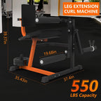 Rovix 550LBS Adjustable Lower Body Leg Extension And Curl Machine (SAK16390)