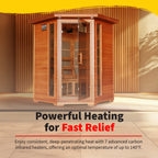Hudson Bay 3-Person Cedar Corner Infrared Sauna with 7 Carbon Heaters