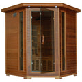 Whistler 4-Person Cedar Corner Infrared Sauna with 10 Carbon Heaters