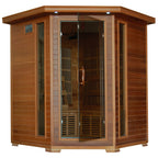 Whistler 4-Person Cedar Corner Infrared Sauna with 10 Carbon Heaters
