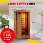Buena Vista 1-2 Person Hemlock Infrared Sauna with 3 Ceramic Heaters