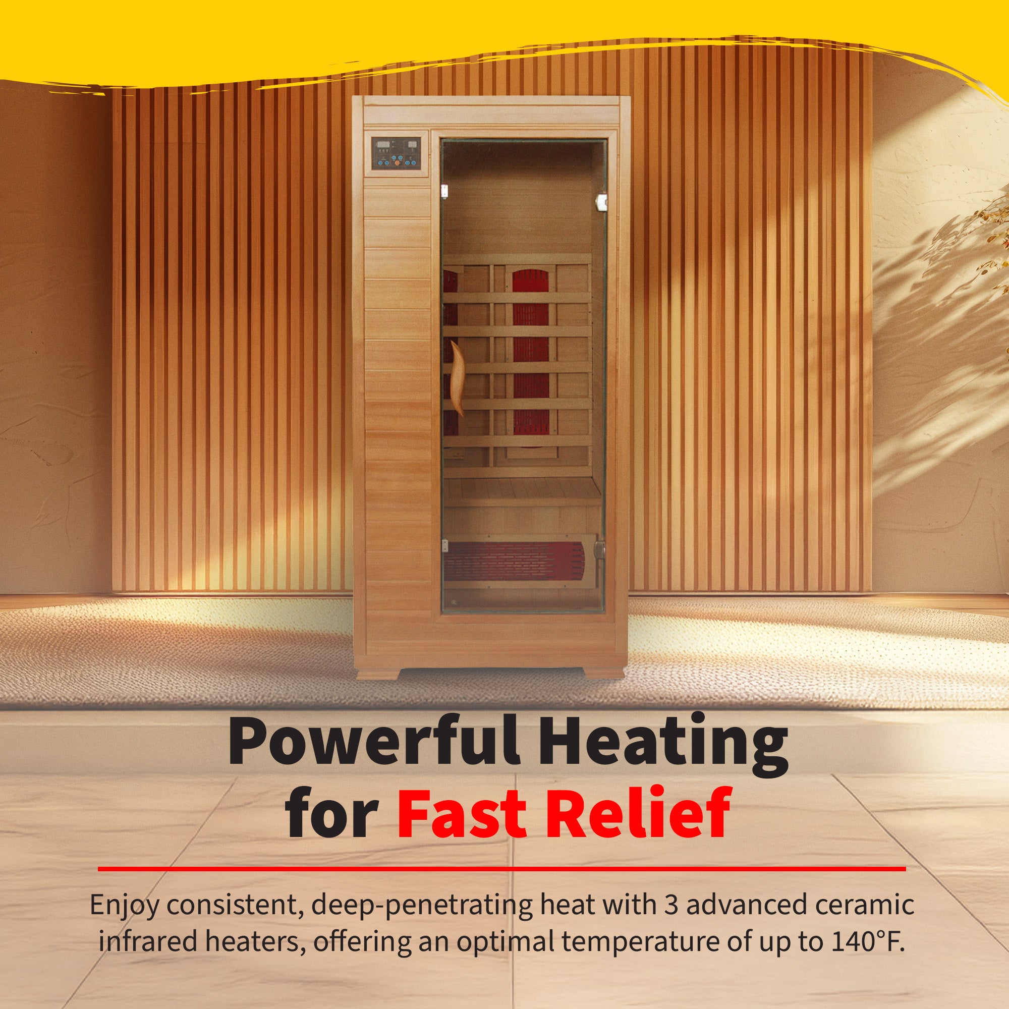 Buena Vista 1-2 Person Hemlock Infrared Sauna with 3 Ceramic Heaters