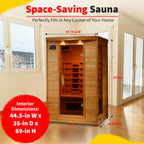 Coronado 2-Person Hemlock Deluxe Infrared Sauna with 6 Carbon Heaters
