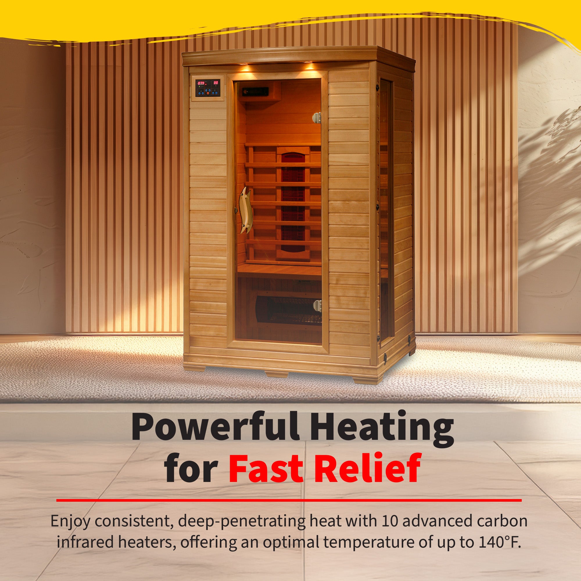 Coronado 2-Person Hemlock Infrared Sauna with 5 Ceramic Heaters