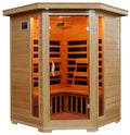 Santa Fe 3-Person Hemlock Corner Infrared Sauna with 7 Carbon Heaters