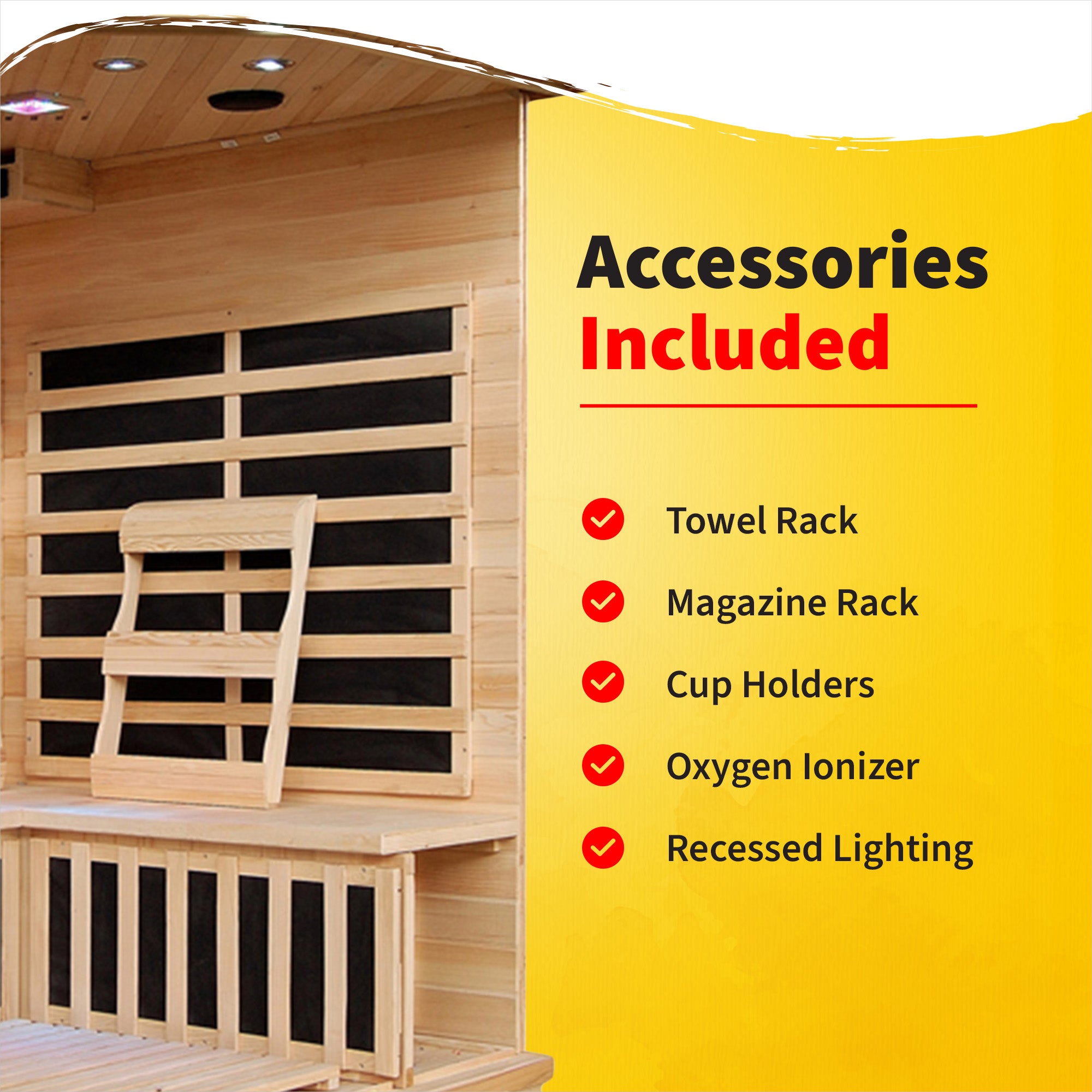 Santa Fe 3-Person Hemlock Corner Infrared Sauna with 7 Carbon Heaters