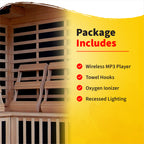 Tucson 4-Person Hemlock Corner Infrared Sauna with 10 Carbon Heaters