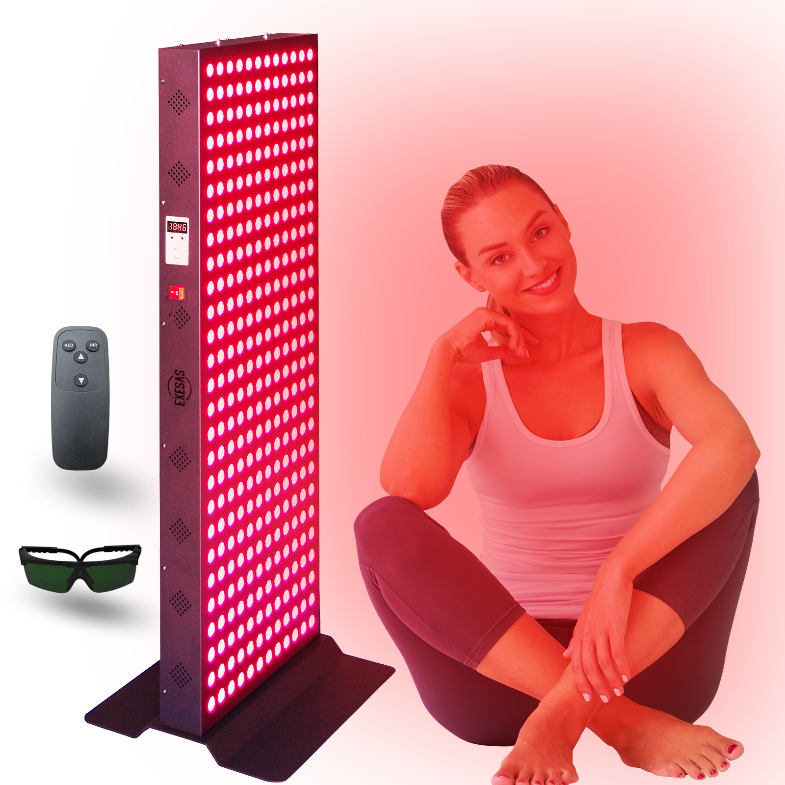 EXESAS 324 LED, 1620W Dual-Chip, Red Light Therapy Device for Full Body, 4-Wavelengths Infrared LED Panel for Skin, Weight, Pain, Wellness