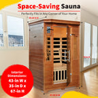 2-Person Hemlock Premium Infrared Sauna with 6 Carbon Heaters