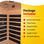 Sonoma 2-Person Hemlock Infrared Sauna with 6 Carbon Heaters