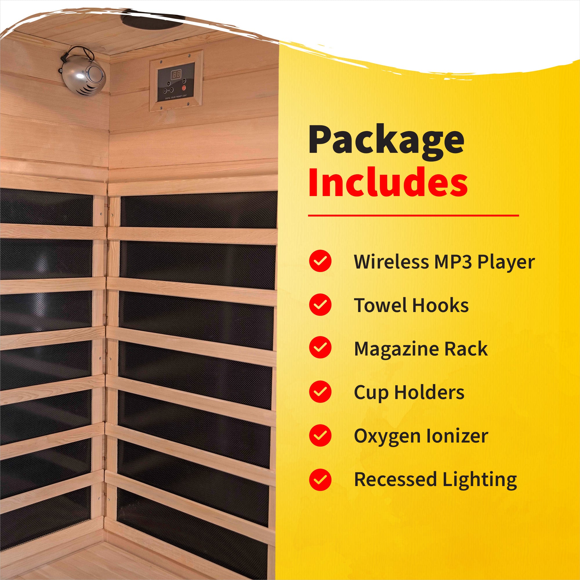 Sonoma 2-Person Hemlock Infrared Sauna with 6 Carbon Heaters