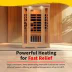 Sonoma 2-Person Hemlock Infrared Sauna with 6 Carbon Heaters