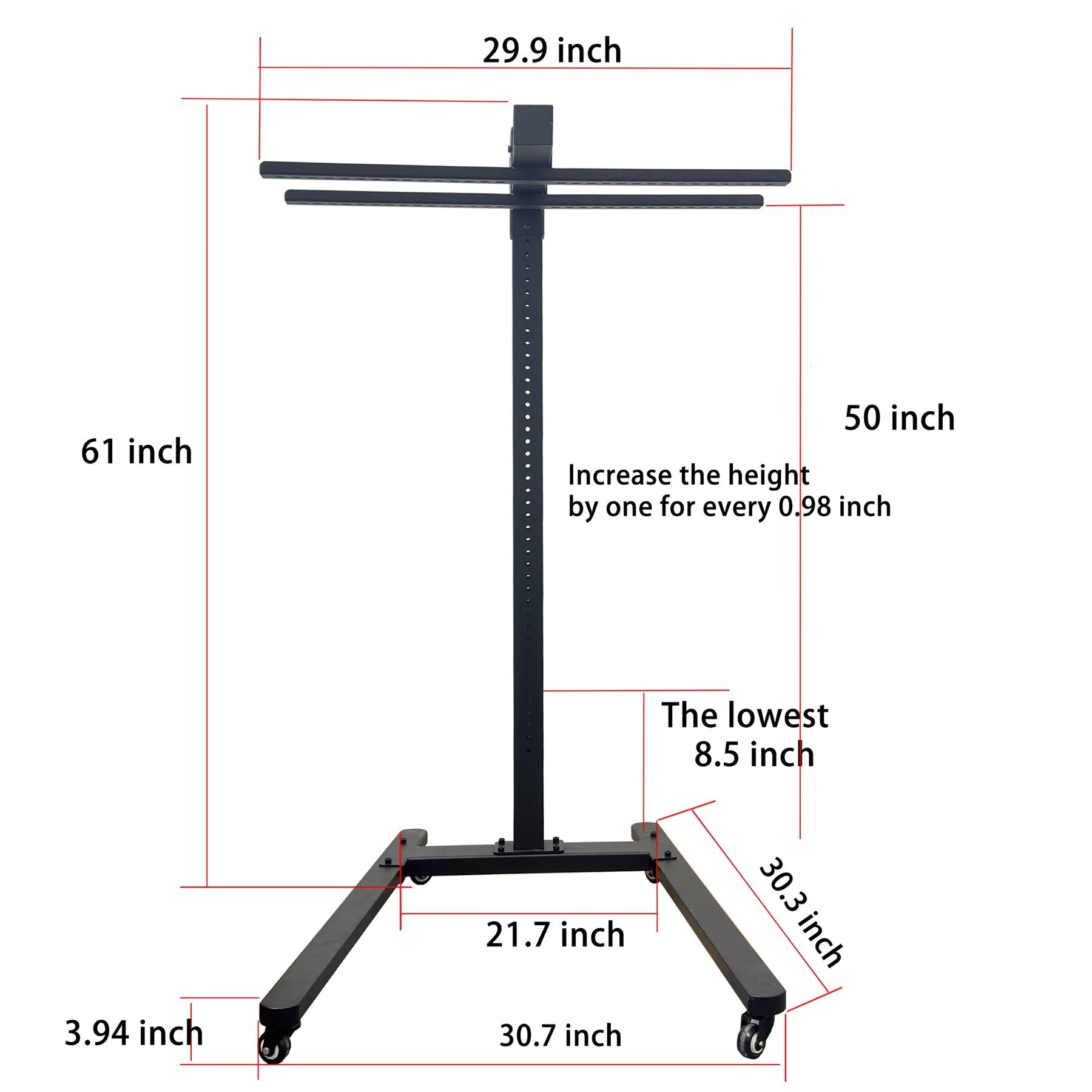 Horizontal  Rolling Stand for EXESAS Red Light Therapy Panels, Compatible only with EXESAS Panels. (Stand Only, Panel Sold Separately)