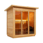 Custom 6-Person Luxury Canadian Hemlock Outdoor Steam Sauna With Heater And Stones [Made-To-Order] (SAK63821)