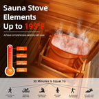 Custom 6-Person Luxury Spruce Outdoor Steam Sauna With Heater And Stones [Made-To-Order] (SAK20378)