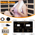 Far Infrared Sauna, 1 Person Infrared Sauna, Canadian Hemlock Wood 1290W Low-Emf Infrared Saunas for Home with Bluetooth Speakers, Reading Lamp