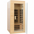 Far Infrared Sauna, 1 Person Infrared Sauna, Canadian Hemlock Wood 1290W Low-Emf Infrared Saunas for Home with Bluetooth Speakers, Reading Lamp