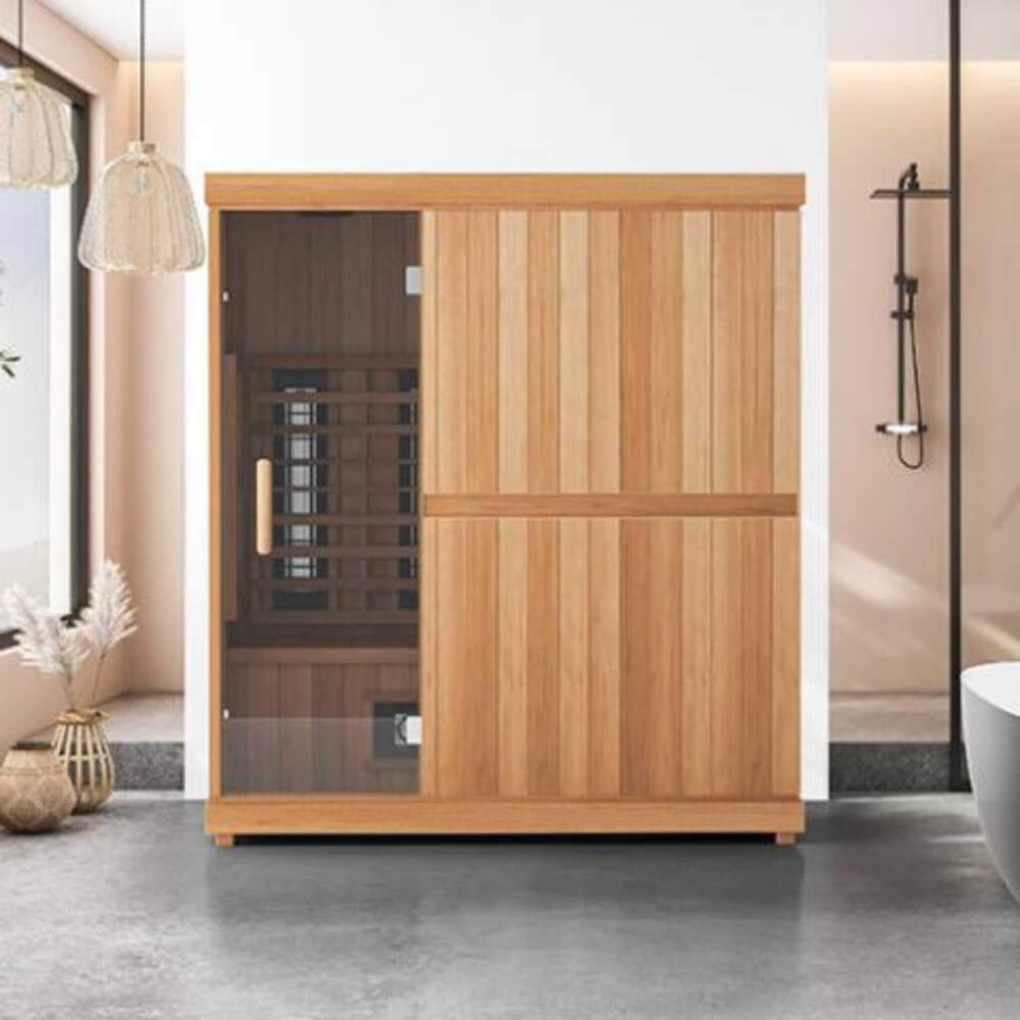 Finnmark FD-3 Full Spectrum 4-Person Capacity Home Infrared Sauna With Adjustable Sauna Feet [FD-KN003] (SAK52689)