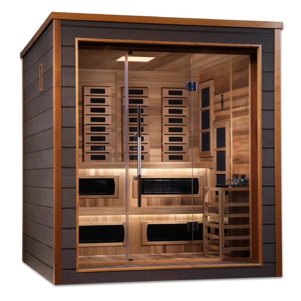 Golden Designs Karlstad PureTech 6-Person Full Spectrum Hybrid Sauna in Red Cedar Wood