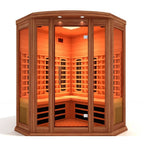 Maxxus 3-Person Corner Full Spectrum Near Zero EMF FAR Infrared Sauna with Canadian Red cedar