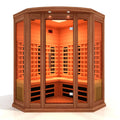 Maxxus 3-Person Corner Full Spectrum Near Zero EMF FAR Infrared Sauna with Canadian Red cedar