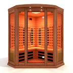 Maxxus 3-Person Corner Full Spectrum Near Zero EMF FAR Infrared Sauna with Canadian Red cedar