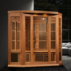 Maxxus "Avignon Edition" 3-Person Corner Near Zero EMF FAR Infrared Sauna with Canadian Red Cedar