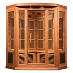 Maxxus "Avignon Edition" 3-Person Corner Near Zero EMF FAR Infrared Sauna with Canadian Red Cedar