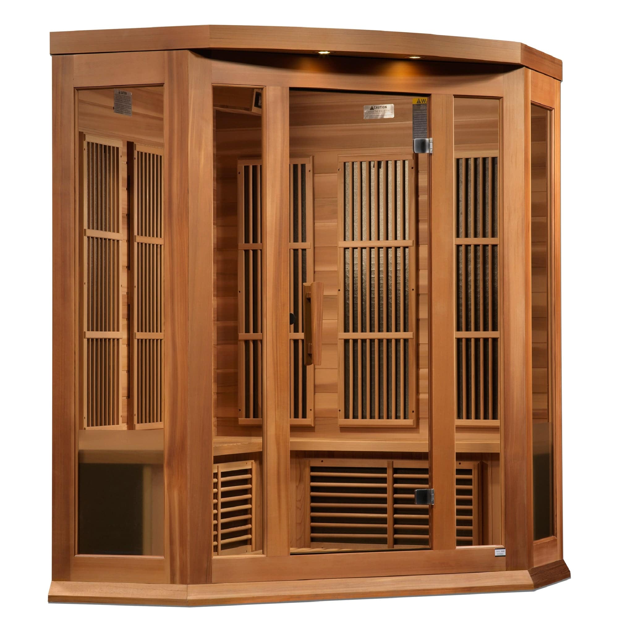 Maxxus "Avignon Edition" 3-Person Corner Near Zero EMF FAR Infrared Sauna with Canadian Red Cedar