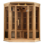Maxxus "Chaumont Edition" 3-Person Corner Near Zero EMF FAR Infrared Sauna with Canadian Hemlock