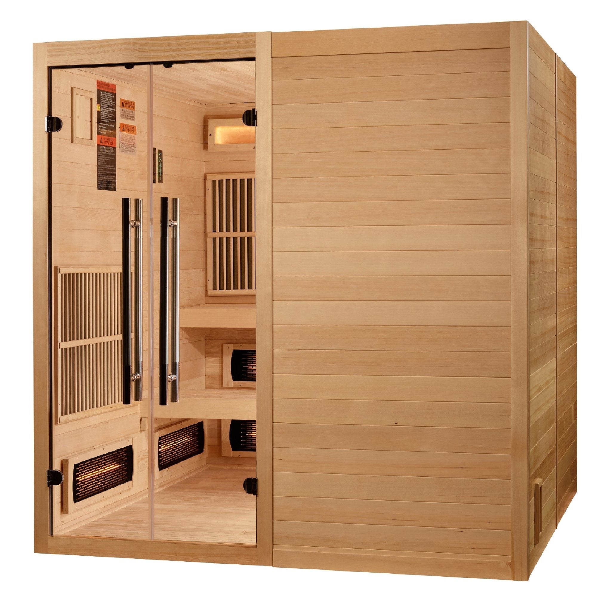 Golden Designs "Toledo" 6-Person Full Spectrum Indoor Hybrid Sauna with Harvia Stove
