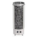 Harvia Cilindro Half Series 9kW Stainless Steel Sauna Heater at 240V 1PH with Built-In Time and Temperature Controls