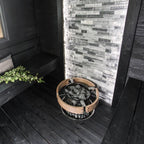 Harvia Cilindro Half Series 9kW Stainless Steel Sauna Heater at 240V 1PH with Built-In Time and Temperature Controls