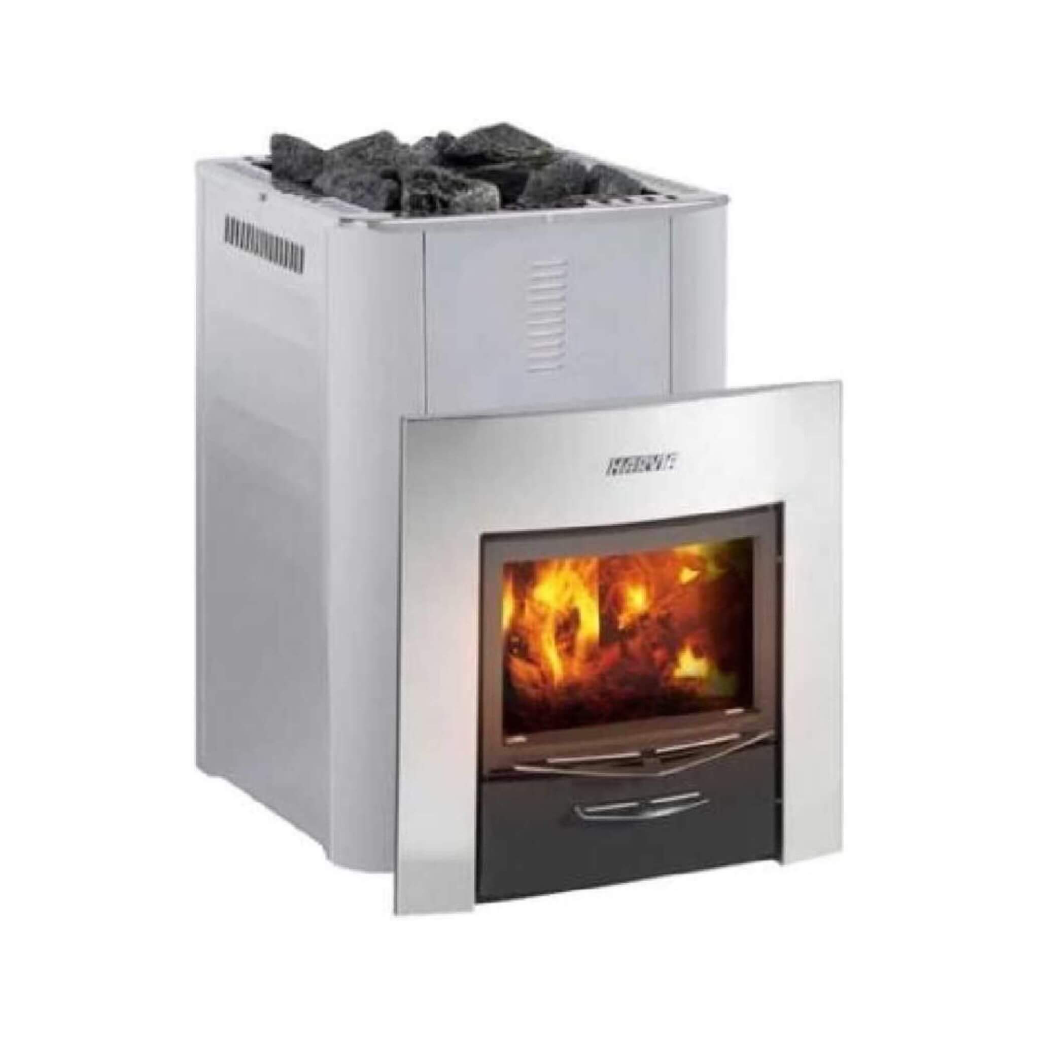 Harvia Duo Series Stainless Steel Wood Sauna Stove With Sauna Stones [WK200SLUX/WK360SLUX] (SAK68420)