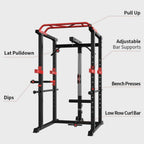Rovix Heavy-Duty 1000LBS Professional Multi-Function Adjustable Power Cage Rack (SAK98149)