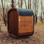 Premium 3-Person Outdoor Scandinavian ThermoWood Cube Sauna Kit With LED Lighting (SAK47582)