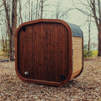Premium 3-Person Outdoor Scandinavian ThermoWood Cube Sauna Kit With LED Lighting (SAK47582)