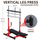 Rovix Premium Vertical Leg Press Machine With Adjustable Back And Head Rests For Home Gyms, 660LBS (SAK34819)
