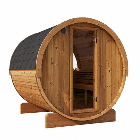 SaunaLife Model E7G Sauna Barrel Glass Front