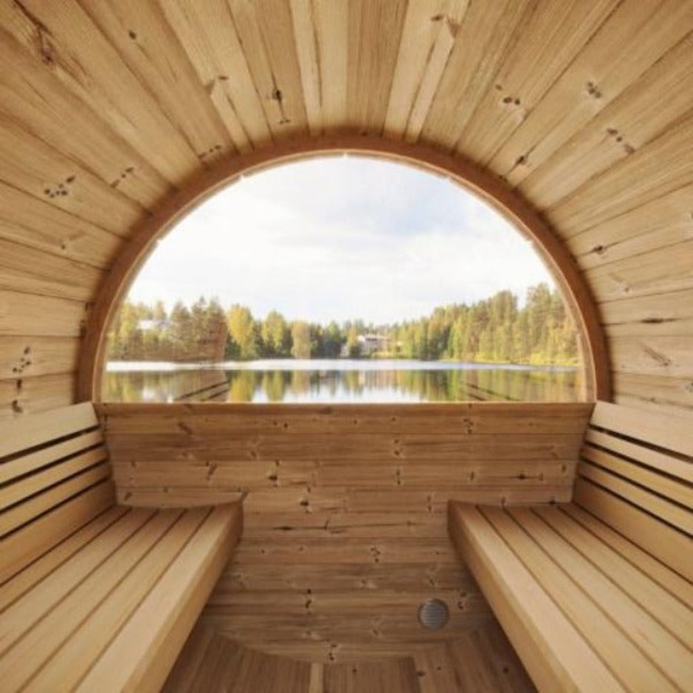 SaunaLife Model E8W Ergo Series 6-Person Outdoor Thermo-Spruce Sauna Barrel [SL-MODELE8W] (SAK92573)