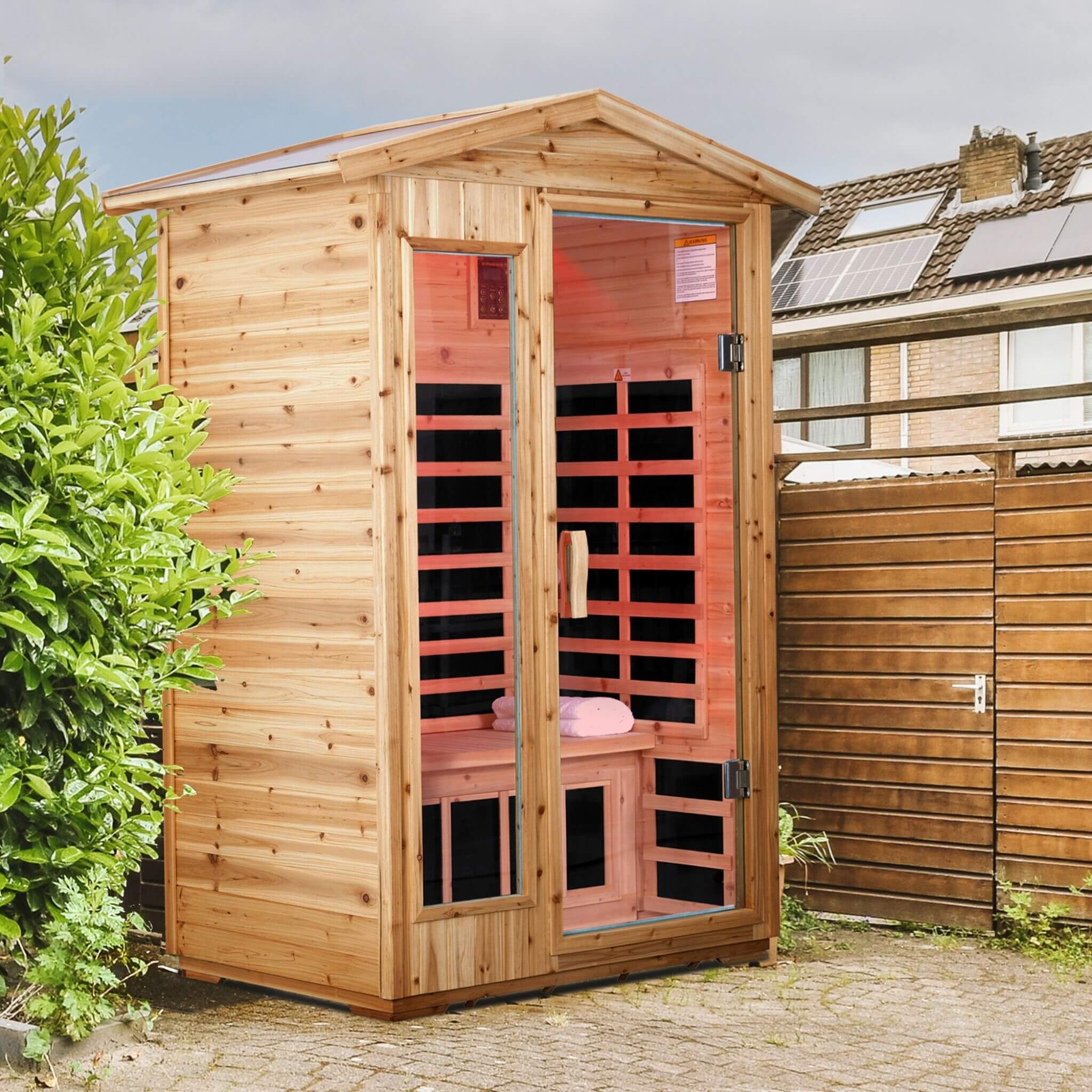 Thermora Vexa 2-Person Outdoor Infrared Sauna with Bluetooth & LED lighting