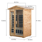 Thermora Vexa 2-Person Outdoor Infrared Sauna with Bluetooth & LED lighting
