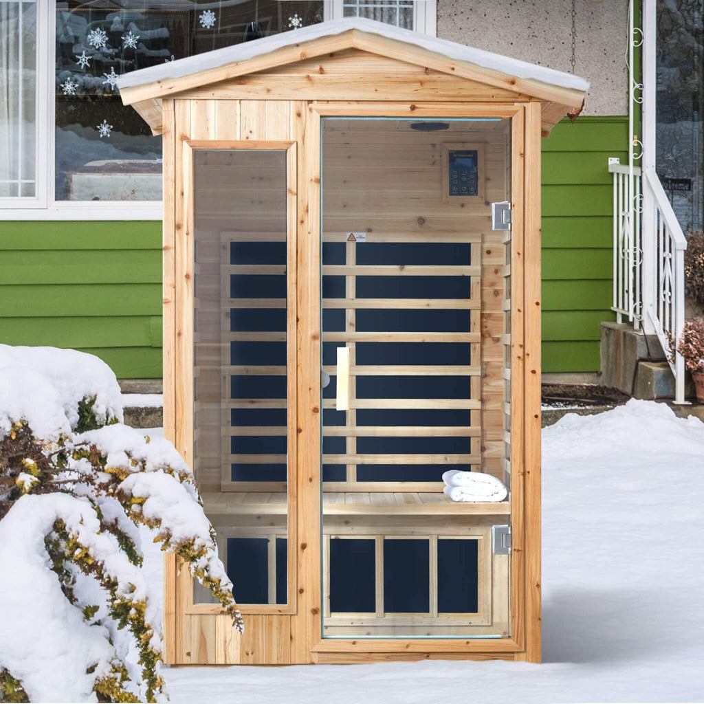 Thermora Vexa 2-Person Outdoor Infrared Sauna with Bluetooth & LED lighting